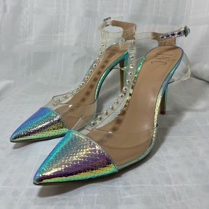I.N.C. Khatiap Women’s Iridescent Ankle Strap Heels